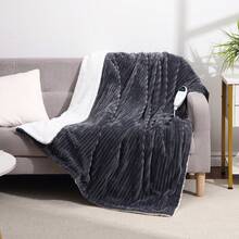 Heizdecke mit Abschaltautomatik  Elektrische Wärmedecke Heizdecke, 6 Temperaturstufen und Überhitzungsschutz, Grau 130*180 cm