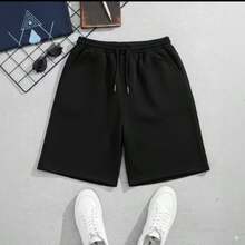 MEN'S SWEATSHIRT BEACH SHORTS GYM WITH POCKET Summer Spring Autumn All Loose Drawstring Pocket None Beach Going Out Night Holiday Sports Daily Photoshoot Birthday Halloween Christmas SWEATSHIRT - 黑色 - 查看 4