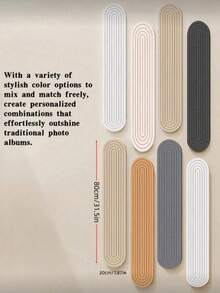 4pcs/Set 20x80cm No Drill Decorative Bulletin Board, Self-Adhesive Wall Memo Board, Nordic Minimalist Felt Combination Display Board, Reusable Home/Office/Classroom Photo Wall Message Board, Can Insert Pins, For Room Decor/Office Memo/Study Reminder/Entryway Key Holder - Multicolor/A - View 2