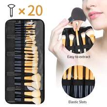 OCHEAL Makeup Brush Holder,Makeup Brush Organizer,Travel Makeup Brushes Bag Cosmetic Bags Pouch For Women Brushes Case Makeup Artist -Black Rhombus{"Color_name":"BlackRhombus","Size_name":"Small(Packof1)"} - 黑菱形 - 查看 3