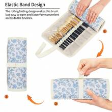 OCHEAL Makeup Brush Holder,Makeup Brush Organizer,Travel Makeup Brushes Bag Cosmetic Bags Pouch For Women Cosmetic Brushes Makeup Artist - Floral{"Color_name":"Floral","Size_name":"Small(Packof1)"} - Floral - 查看 5