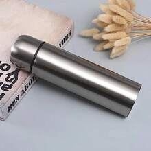 Stainl Steel Thermal Bottle For Hot And Cold Drinks Travel Coffee Mug With Cup Water Flask Vacuum Insulated Tumbler 17 Oz/500ml Sier - Bạc - Xem 7