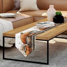 Camino de mesa de calabaza de otoo, almohadilla de proteccin de computadora suave adecuada para mesas de cocina, comedor, bodas, fiestas, decoracin de da festivo. 13x 48 pulgadas - 13*120 - Ver 9