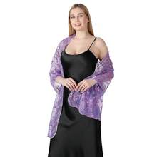 Shawls And Wraps For Evening Dresses,Women Formal 1920s Sequin Flower Sheer Shawls And Wraps For Wedding-{"Color_name":"Purple"} - 紫色 - 查看 5