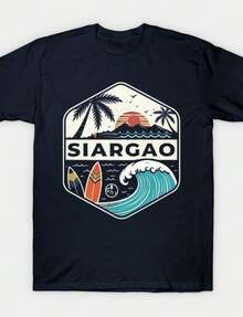 Siargao Island T-Shirt.Jpg220G Heavyweight Cotton T-Shirt For And Wo – Crafted From Thick, Breathable Pure Cotton For Lasting Comfort And Durability. Perfect For Work, Gym, Travel, Casual Outings, Outdoor Sports, And Layering In All Seasons. Great For School, Streetwear, Or Just Relaxing At Home. - 黑色7 - 查看 1