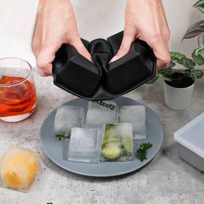 1 件大格硅胶冰格模具，方形冰格制作托盘，DIY 冷冻饮料模具，易于脱模冰格，适合家庭和酒吧使用