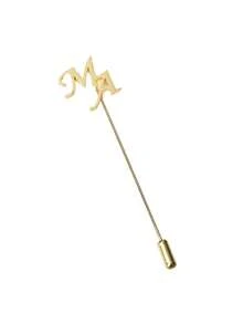 Broche personalizado, regalo del Día del Padre, regalo para papá, accesorios de fiesta de Acción de Gracias, Navidad, adecuado para bodas, fiestas, aniversarios, broche de insignia con iniciales personalizadas para novio, evento empresarial, hombres y mujeres, de acero inoxidable, letras personalizadas, joyería para el mejor hombre