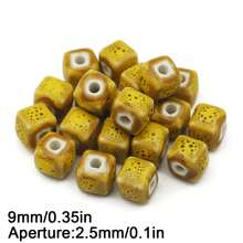 5pcs 9mm Ceramic Glazed Square Beads Bracelet Spacer Earrings DIY Jewelry Making Accessories