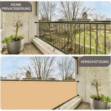 Balkon Sichtschutz Balkonverkleidung Balkonabdeckung Balkonumspannungen Für Balkonwohnungen Gartenflächen Schwimmbäder Tennisplätze Veranden Zäune Treppengeländer oder andere Außenbereiche konzipiert - Beige - Übersicht 4