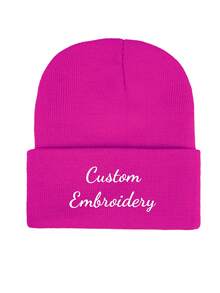 1pc,Personalized Embroidered Beanie-Custom Winter Hat For Adults -Warm Knit Hat-Custom Logo Beanie - Christmas Gift Idea-Couple Beanie With Text - Multicolor - View 4