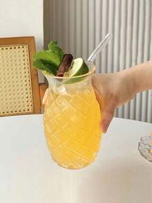1个独特的菠萝形水杯，可作鸡尾酒杯、红酒杯、果汁杯、菠萝饮料杯、咖啡杯、水壶、伏特加和液压饮料过滤器使用，也可作鸡尾酒杯、菠萝杯、葡萄酒杯、透明玻璃杯使用。采用优质玻璃材质，大容量设计。 - 無色 - 查看 6