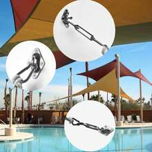 5-Inch Outdoor Shade Sail Hardware Kit, 304 Stainless Steel Tensioner And Bracket, Suitable For Triangle/Rectangle Shade Sails, Outdoor Patio Gazebo Garden, Heavy Duty Canopy Connector Set - Multicolor - View 3