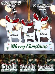 Personalisierte Rentier Weihnachtsornament Familie Benutzerdefiniert 3 bis 6 Namen Dekoration Festliche Feiertags-Baum Hängende Erinnerungsstück Geschenk Einzigartig 2025 Dekor für Familien Kinder Paare Freunde Benutzerdefinierter Name Weihnachtsgeschenk Strumpf Stuffer Neues Zuhause Feiertags Feier Ornament, Personalisierte Familien Ornament, Benutzerdefinierter Name Weihnachtsornament