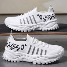 大码女式时尚休闲运动鞋，鱼丝拼接网面透气跑步鞋，系带运动鞋，适合日常步行、户外活动、跑步锻炼