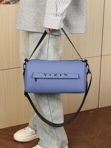 1pc Solid Color Nylon Fabric Zipper Closure Fashionable Casual Backpack, Handbag For Keys, Daily Essentials, Suitable For Men, Spring, Summer, Autumn, Daily, Work, Business, Shopping Phone Bag - Multicolor - View 4