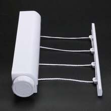 Wall-Mounted Telescopic Clothesline Drying Rack - 4 Lines - View 8