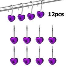 12pcs/Set Simple Crystal Decorative Hooks, Curtain Hooks For Home/Bathroom Decor - Multicolor - View 12