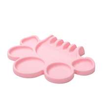 Paleta de pintura de silicona con diseño de compartimentos, fácil de lavar, bandeja dispensadora de pigmentos con soporte para bolígrafo, suministros de pintura