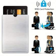 2个装RFID屏蔽信用卡保护套，RFID/NFC屏蔽防欺诈，健康卡/身份证保护，非接触式银行交易，信用卡夹，RFID/NFC保护膜，10个装男女通用信用卡/身份证保护套，防水防盗 - 黑色 - 查看 2