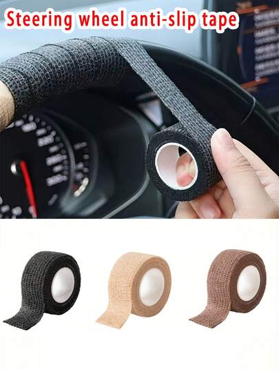 3pcs/Set Steering Wheel Anti-Slip Grip Covers - Made Of Sweat-Absorbent And Durable Polyester Fabric, Universal Fit For Cars, Motorcycles, Bicycles And Fitness Equipment, Suitable For All Seasons, Easy To Install