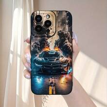 Funda de Teléfono con Patrón de Escena de Explosión de Coche Deportivo Genial, Diseño Nuevo y de Alta Gama, Funda de Teléfono Resistente a los Golpes, Adecuada para iPhone 16 15 14 13 12 11 XR XS Xsmax SE 8 7 Pro Plus Max Mini Series, Puede Ser un Regalo para Novio o Novia - Colores mixtos - Ver 4
