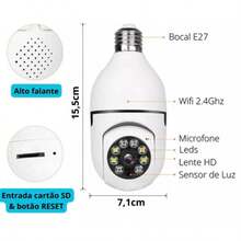 Camera Ip Giratória 1080p Externa Prova Zoom Dágua Noturna Wi-fi - Entrada do Brasil (127V) - Visão 2