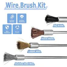 10 peças de escova de polimento em formato de caneta combinada com haste de 2,35 mm para polimento de joias, cerdas/fio/fio de cobre, escova em formato de caneta para polimento de joias, adequada para ferramentas rotativas