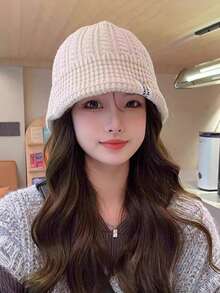 1pc Unisex Textured Knit Fisherman Beanie, Fashion Versatile, Flattering, Comfortable Fabric, Suitable For Casual, Travel, Hiking, Cycling, Dating And Various Occasions