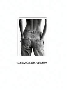 1 件无框黑白牛仔裤艺术印刷品、斯德哥尔摩现代时尚人体轮廓海报、Y2K 牛仔美学墙面艺术、极简主义斯堪的纳维亚房间装饰、FunkyPosters、卧室装饰、房间墙面印刷品、大学宿舍必备品 - 彩色 - 查看 12