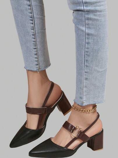 DareSee 女士高跟尖头套脚穆勒鞋，舒适时尚休闲粗跟鞋，米色，适合音乐节、Y2KFest、秋冬季节等场合，也是音乐节的理想礼物。