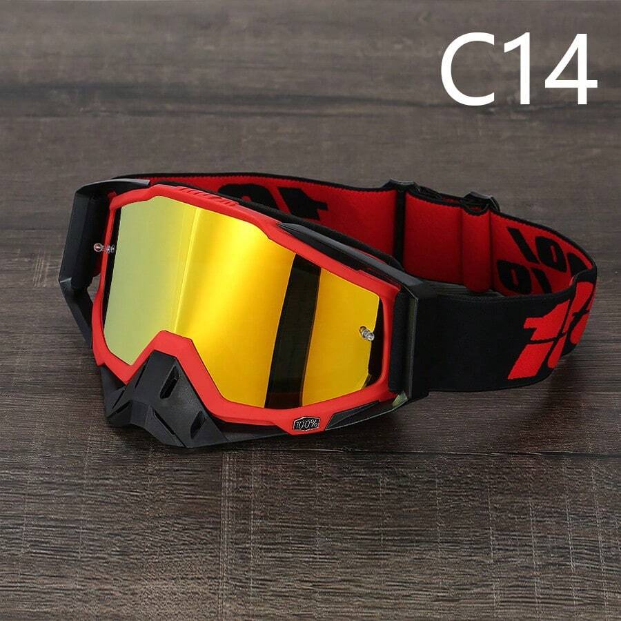 Off-Road Motorcycle Goggles Outdoor Riding Dustproof Goggles Ski Goggles - Khung đỏ 14 - Xem 1