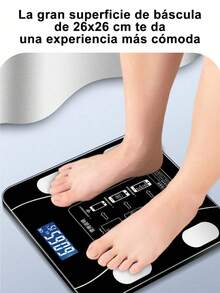 MORE BEAUTY Báscula de grasa corporal, báscula inteligente Bluetooth, báscula electrónica multifunción, báscula de peso, báscula de salud, báscula de medición de grasa, analizador de composición corporal digital Bluetooth 4.0, 79 datos relacionados de alta precisión compatible con Android e iOS - Blanco - Ver 3