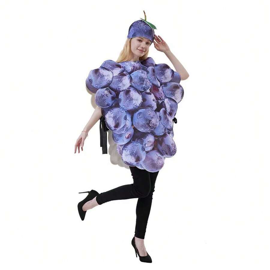 In-Stock New Halloween Stage Performance Costume, Sports Meet Fruit Party Role Play Outfit, Fruit & Vegetable Pattern Fabric Sponge Costume, Wholesale