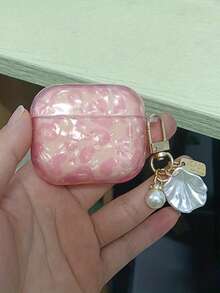 兼容苹果4代，贝壳图案耳机保护套，适用于Pro 2、Pro 3，不含耳机 - 西瓜粉 - 查看 11