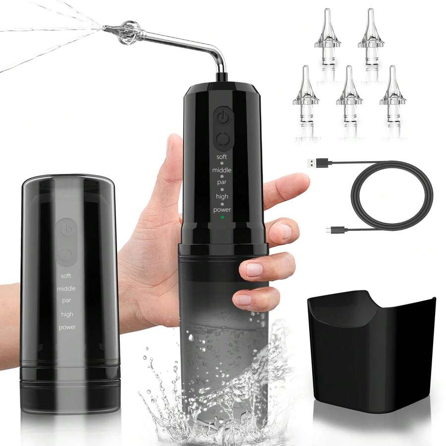 Ear Wax Removal, Electric Ear Cleaner With 4 Modes, Portable Ear Wax Cleaning Kit With Nozzles, Basin, IPX7 Waterproof, USB-C Charging Water Ear Irrigation Flushing System For Adult And Kid Black - 黑色 - 查看 1