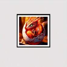 1 Bộ - Bộ dụng cụ làm tranh đính đá tròn 11x11 inch/15,7x15,7 inch, Rồng đen nhỏ đang ngủ có thiết kế hoa trên sách, Quà tặng lý tưởng cho người mới bắt đầu, Trang trí tường nhà, Bộ dụng cụ thủ công thư giãn | Thiết kế giàu trí tưởng tượng | Tranh đính đá rồng không khung 1 Bộ - Nhiều màu - Xem 14