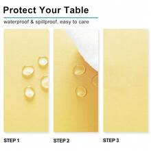 Rectangle Tablecloth - Waterproof Washable Fabric Table Cloth For Dining & Party,54 X 120 Length, Light Yellow{"Size_name":"120\"X54\"(Rectangular)","Color_name":"LightYellow"} - Multicolor5 - View 4