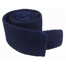 Men's Solid Color Textured Knit Skinny Ties Smart Necktie Square-Cut Finish{"Size_name":"OneSize","Color_name":"NavyBlue"} - Multicolor19 - View 5