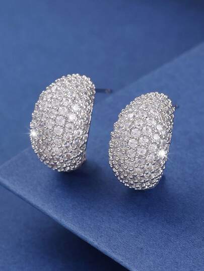 1 对奢华金水滴设计耳环，饰有闪亮的合成方晶锆石铜，适合日常、约会、通勤，是送给好朋友生日的绝佳礼物