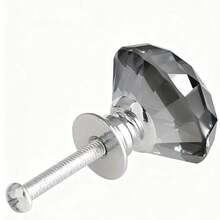 10 Stücke graue Kristall Schrankhgriffe, Küchenschrank Türknöpfe, Kommode Schublade Kristall Glas graue Griffe, Möbelbeschläge, für Badezimmer, Kommode und Kleiderschranktüren