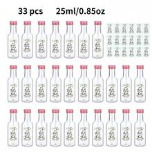 3.5oz 25ml-50ml Mini Wedding Liquor Bottles, Beverage Dispensing Bottles, Plastic Reusable Empty Bottles With Gold, Black, Silver Screw Caps, Labeled "Take A Shot We Tied The Knot", Suitable For Wedding Receptions, Restaurants, Parties, Graduation Ceremonies And Other Occasions - Transparent a - View 11