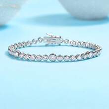 925 Sterling Silver Moissanite Tennis Bracelet, Luxurious & Fashionable For Women, Suitable For Engagement, Wedding, Confession, Gifting To Friends & Lovers, Fashion Parties, Mother's Day - Bracelet - View 15