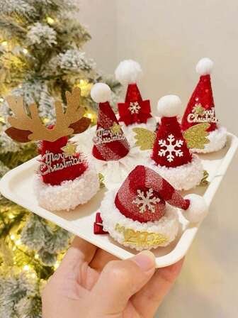 1PC Of New Christmas Bow Hair Clip, Hat Clip, Deer Antlers, Adult Gift, Hair Accessories, Headwear, Claw Clips