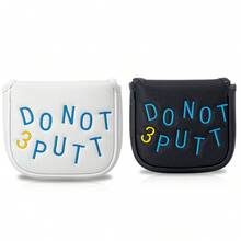 1 High Quality PU Don't Put Free Golf Putter Head Cover, With Magnetic Buckle, Waterproof And Durable Material, Provides Best Protection For Your Club, Black And White For Your Choice - متعدد الألوان - مشاهدة 3