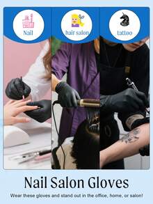 20/50/100pcs Disposable Nitrile Gloves, S/M/L/XL, Black Waterproof And Oil-Resistant Gloves, Kitchen, Cleaning, Multi-Purpose Gloves