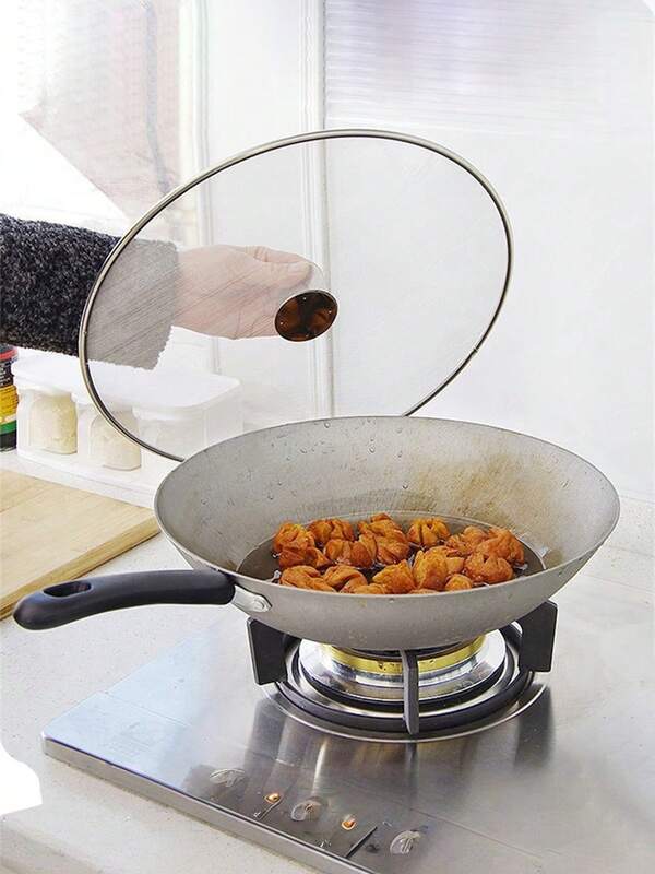1pc Stainless Steel Splash Guard, Fine Mesh Splatter Screen, For Frying And Cooking, Protective Mesh Pot Cover, Kitchen Use, Oil Proof And Splash Proof, Practical Kitchen Tools, Kitchen Accessories