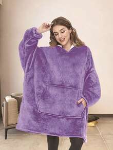 رداء حمام كبير قابل للارتداء، من الفلانيل الناعم للجنسين، مع جيوب كبيرة، بأسلوب مريح لعيد الميلاد والهالوين، قابل للغسل في الغسالة - متعدد الألوان - مشاهدة 8