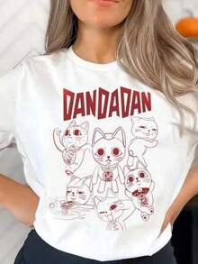 Refreshing Summermen Seiko Ayase T-Shirt Dandadan Anime T Shirt Cartoon Short Sleeve Harajuku Tshirt Men Y2k Top Graphic T Shirts3 - 白色 - 查看 1