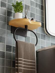 1pc Stylish Bathroom Tissue Holder - Space-Saving Roll Hanger With Wipes Dispenser And Storage Box For Convenient Organization - Easy Installation And Rust-Resistant Design