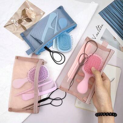 Mini pente compacto portátil, pente pequeno com almofada de ar para massagem, pente para modelar tranças, adequado para presentes em eventos festivos, para todas as estações, novo design para festivais